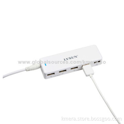 36W In-car Charger with 5 USB Output Port, Can Charge iPhone or iPad Simultaneously